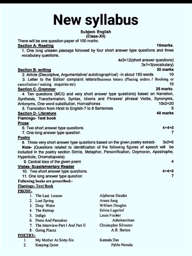2027 का नया English Syllabus आ गया 😱 | Class 12 Students जरूर देखें