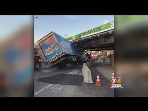 Too-Tall Truck Falls Victim To Westwood’s ‘Can-Opener’ Bridge