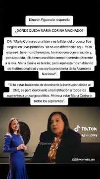 Dinorah Figuera habla de sus diferencias con María Corina Machado.#mariacorinamachado