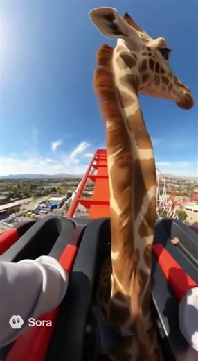 No One Believed It Until They Saw the Giraffe Ride 🎢🤣 #viral #funny #cctvvideo #cat