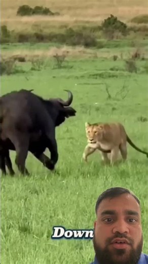 A powerful lion silentlystalks aherd ofbuffalowaitingforthe perfect momenttostrikeThe🦁🐃 funnydogs