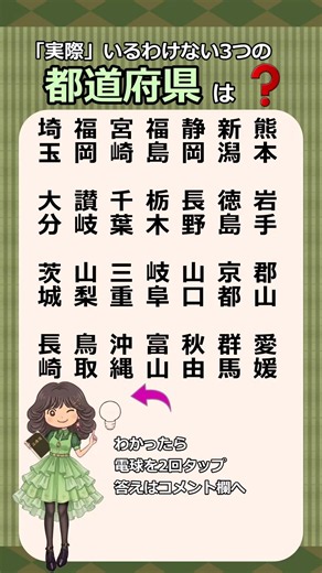 「実際」いるわけない3つの都道府県全部わかりますか? #都道府県 #漢字#地理