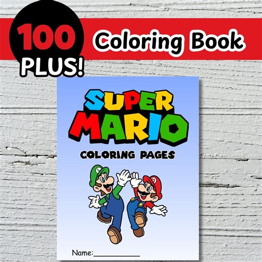 Libro definitivo para colorear de Mario: más de 100 páginas con Mario, Luigi, Peach y sus amigos. - Etsy España