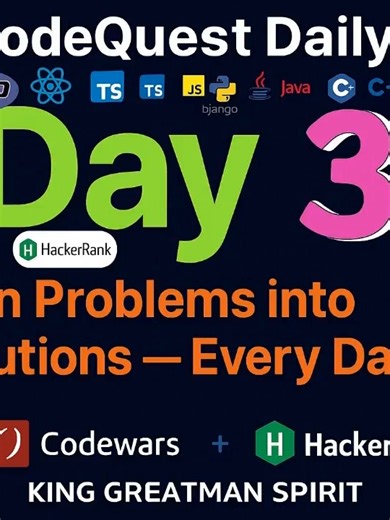 Every line of code is a story… and today, ours started with Python 🚀 Day 3 of #CodeQuestDaily — we built a QR Code Scanner (CSV export), reviewed Expense Tracker Pro, and solved some coding challenges 💻 👉 Keep coding. Keep solving. Keep growing. #LearnDjango #PythonProgramming #SoftwareEngineerLife #BuildInPublic #TechTok #100daychallenge