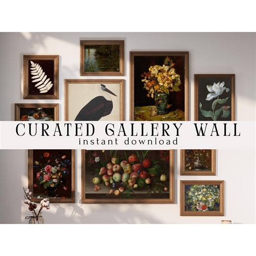 Dark Botanical Gallery Wall Set – Moody Floral Still Life Art Prints (digital Download) - Etsy