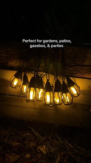 15 flickering flame bulbs 🔥 Easy, waterproof, and stunning at night! 🌙 #outdoorlights #gardenlights #lights #solarpower #lights