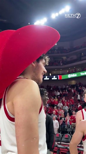 Nebraska basketball celebrates win over Iowa