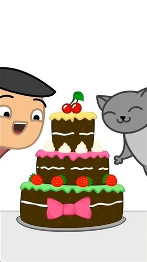 Cake and cat #MicroShorTik #animation #meme #funny