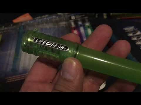 Life Gear Flashlight at Costco. Lasted one day. Replaced the 3x LR44 AG13 battery myself. Easy