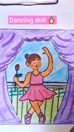 Cutedancingdoll drawing|बच्चों के लिए ड्राइंग|how to draw dancing girl|easy drawing for kids#shorts💃