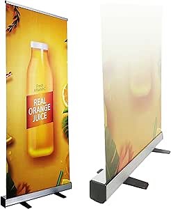 4U Media&Displays 40" x72-90 INCHES 1 UNIT Heavy-Duty Retractable Banner Stand with Carrying padded Canvas Bag and Box (Stand Only) (40")