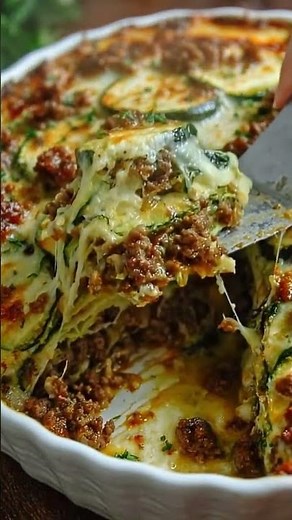 Cheesy Zucchini Beef Casserole | Easy Healthy Dinner Recipe with Ground Beef