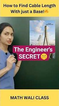 How to Find Cable Length With just a Base I Trigonometry I Math Wali Class #trigonometry #shorts