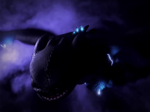 Toothless and Light Fury Illuminating Scene