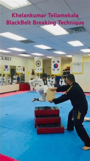 Khelankumar Tellamekala BlackBelt Breaking Technique #taekwando #martialarts #karate #blackbelt