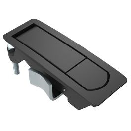 Compression Latch, Lever Latch, No Restriction, Flush Trigger, 1-5mm Panel, 1-24mm Grip, Not Sealed, Zinc Alloy, Powder Coat, Black