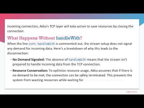 Understanding Why Akka TCP Stream Server Disconnects Clients Without handleWith