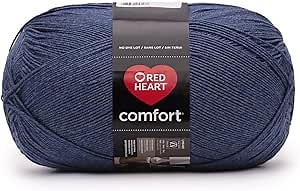 Red Heart Comfort Dark Denim Yarn - 1 Pack of 16oz/454g - Acrylic - 4 Medium (Worsted) - 867 Yards - Knitting/Crochet