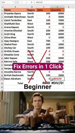 Excel Errors 1 Click me kaise fix kare 🔥 | Easy Trick #youtubeshorts #shorts #shortvideo #learnexcel