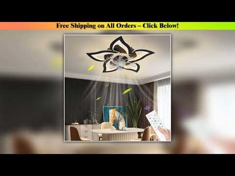 IRALAN Modern Ceiling Fans With LED Lights Remote Control Smart Switch Lotus Five Heads Ceiling