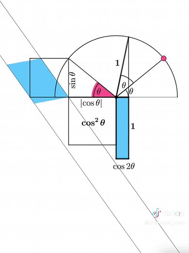 double angle #trig identity proof via areas #trigonometry #math #mathematics #mathtok #mathtiktok #tiktokmath