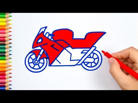 Red Sports Bike Drawing 🏍️ | Easy Step-by-Step Motorbike Sketch