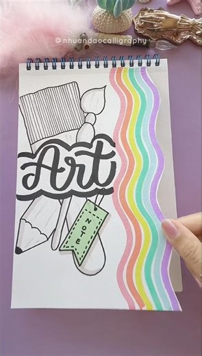 Art front page design — rainbow wave edition 🌈 #nhuandaocalligraphy #frontpage