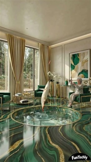 Luxury Malachite Epoxy Floor Resin with Hidden Aquarium 😱🔥 Insane Transformation