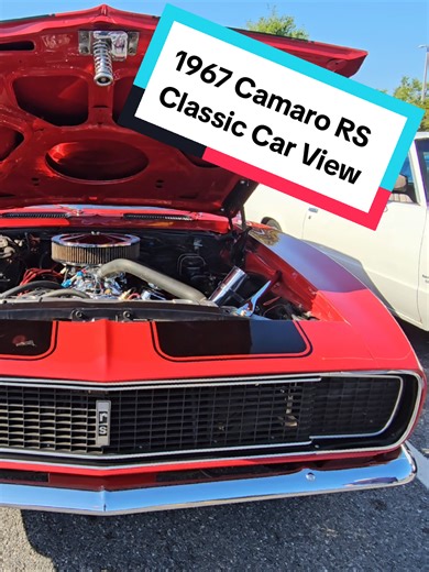 1967 Chevrolet Camaro RS Restomod in red with black stripes featuring a built small-block V8, chrome engine bay, drag radials, custom interior, and classic American muscle styling. A high-value show-quality first-gen Camaro perfect for collectors and enthusiasts. 🔥Don Shinobi Motorsport, Reviving classic car history — one legend at a time🏎️🔥 INTERESTING FACTS 1.First-gen Camaro debuted in 1967 to fight the Mustang. 2.RS = hidden headlights special trim. 3.Built on GM’s new F-body platform. 4.