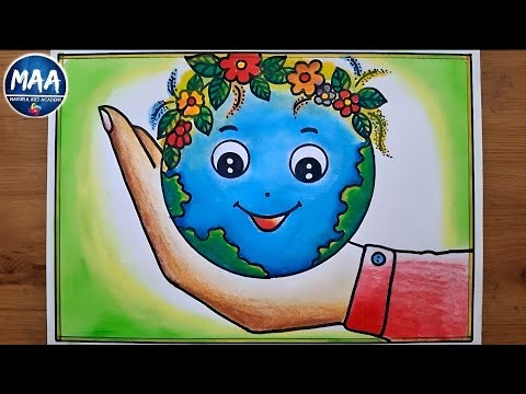 World earth day drawing | Save Earth project drawing | Earth day poster drawing | #earth