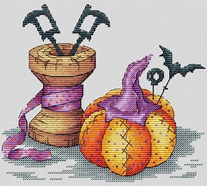 Witchy Pumpkin Pincushion & Spool Cross Stitch Pattern, Gift for Craft Lovers X-stitch, Halloween Stitching Tools PDF File, Spooky Stitching - Etsy Canada