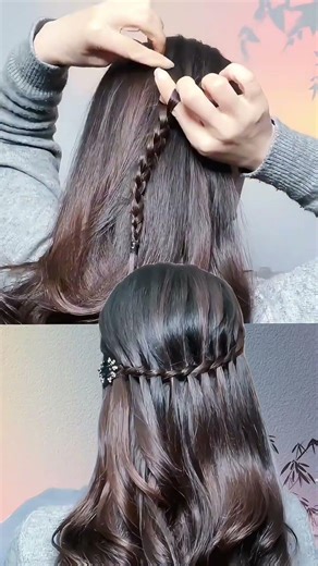 Waterfall Bun Hairdo: Effortless Elegance for Shoulder-Length Hair