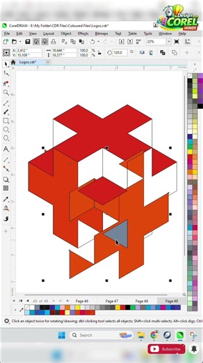 Create 3D Design Using Polygon Tool in just 1 minute | #designwithcorelhindi #coreldraw