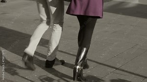 Couple dancing Rock and roll in the Milan street