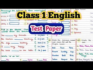Class 1 English Question Paper|Class 1 English Test Paper|English Question Paper for Class 1 |Ukg