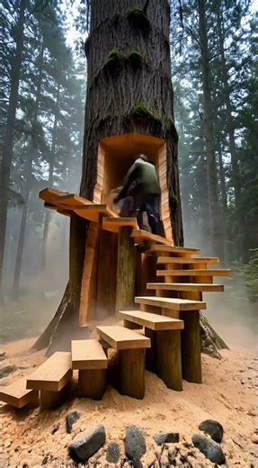 A Giant Tree Slowly Becomes a Secret Home