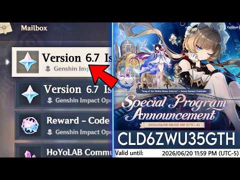 ✅OFFICIAL!! REDEEM CODES for 400+ PRIMOGEMS And 6.7 LIVESTREAM DETAILS – Genshin Impact