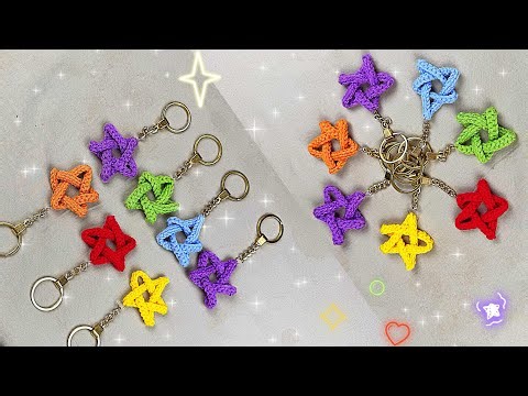easy Crochet Star | crochet keychain
