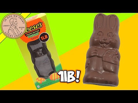 HUGE 1LB Reese's Peanut Butter Chocolate Easter Bunny Candy Tasting Review