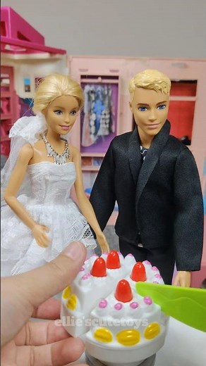 Satisfying with Unboxing Barbie Wedding ASMR Wedding Cake🎂💍💒 #barbie #barbiewedding #toys