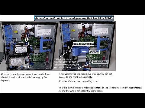 Dell Precision T3500 Front Fan Disassembly and Reassembly