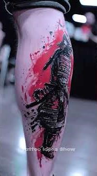 Epic Japanese Samurai Leg/Calve Tattoo | Design Ideas