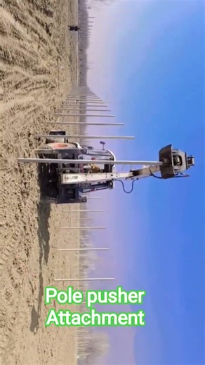 Pole pusher Attachment II Backhoe loader