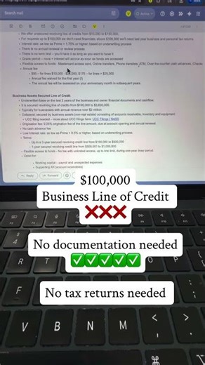 Business Line of Credit up to $100,000-No DocsNo Tax Returns/ No PaperworkV Quick Approvals