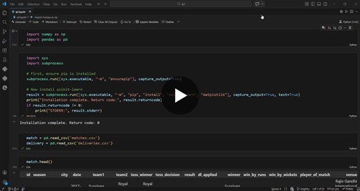 IPL Winning Team Prediction Model with Machine Learning | Nikash Kumar posted on the topic | LinkedIn