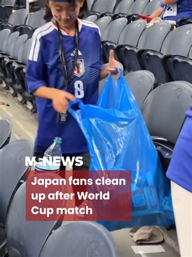 Japan supporters have become known for cleaning up stadiums wherever their team plays. #mustsharenews #worldcup