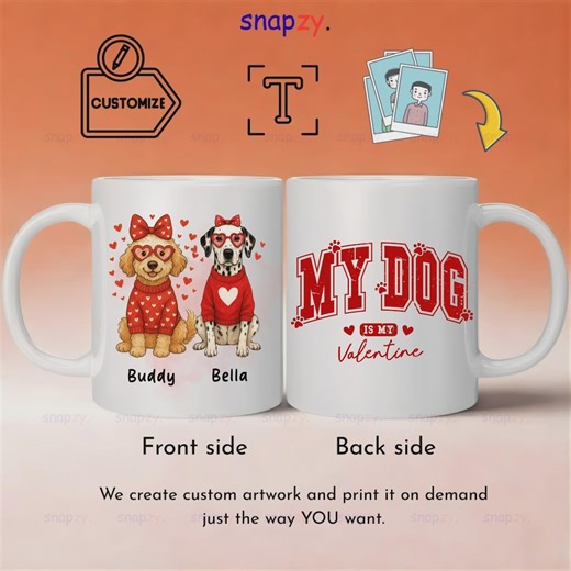 Personalized Dog Valentine Mug | Custom Photo Pet Lover Gift - Etsy