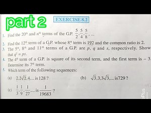 Exercise 8.2 chapter 8 Sequence and series class 11 maths ncert solutions