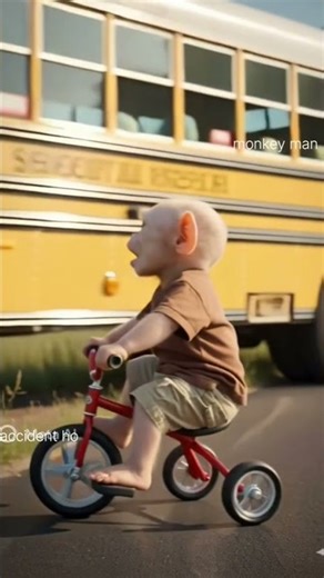 Crazy Monkey Cycle Ride 🚲🐒 | Funny 3D Animation Short | Bus Crash Scene 😱 #shorts