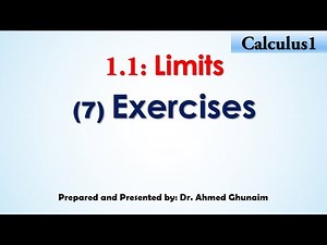 Sec 1.1 Limits (7) Exercises (Calculus1)